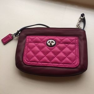 Coach Wristlet with quilted outer pocket